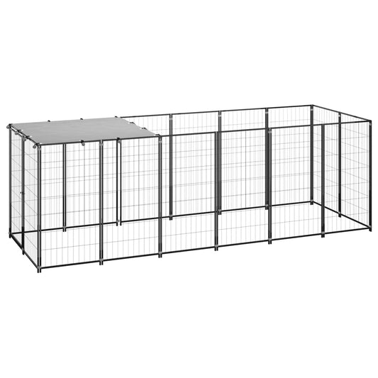 Berkfield Dog Kennel Black 330x110x110 cm Steel