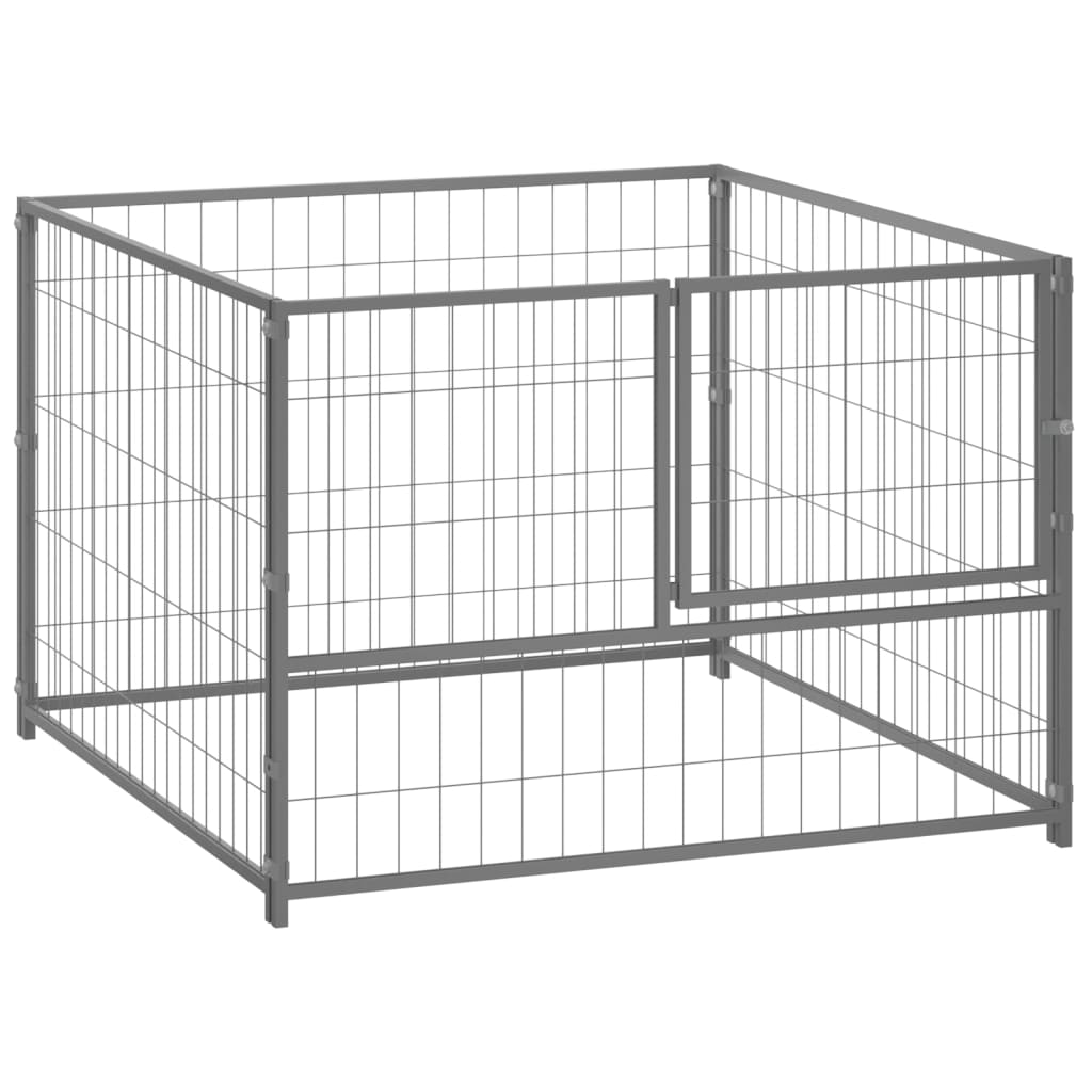 Berkfield Dog Kennel Silver 100x100x70 cm Steel