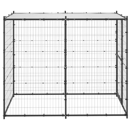 Berkfield Outdoor Dog Kennel Steel with Roof 110x220x180 cm