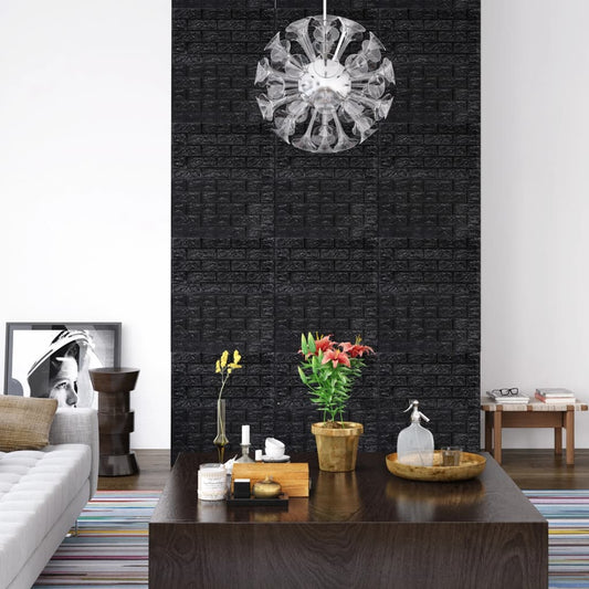 Berkfield 3D Wallpaper Bricks Self-adhesive 10 pcs Black