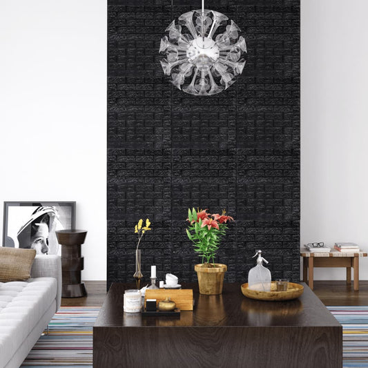 Berkfield 3D Wallpaper Bricks Self-adhesive 20 pcs Black