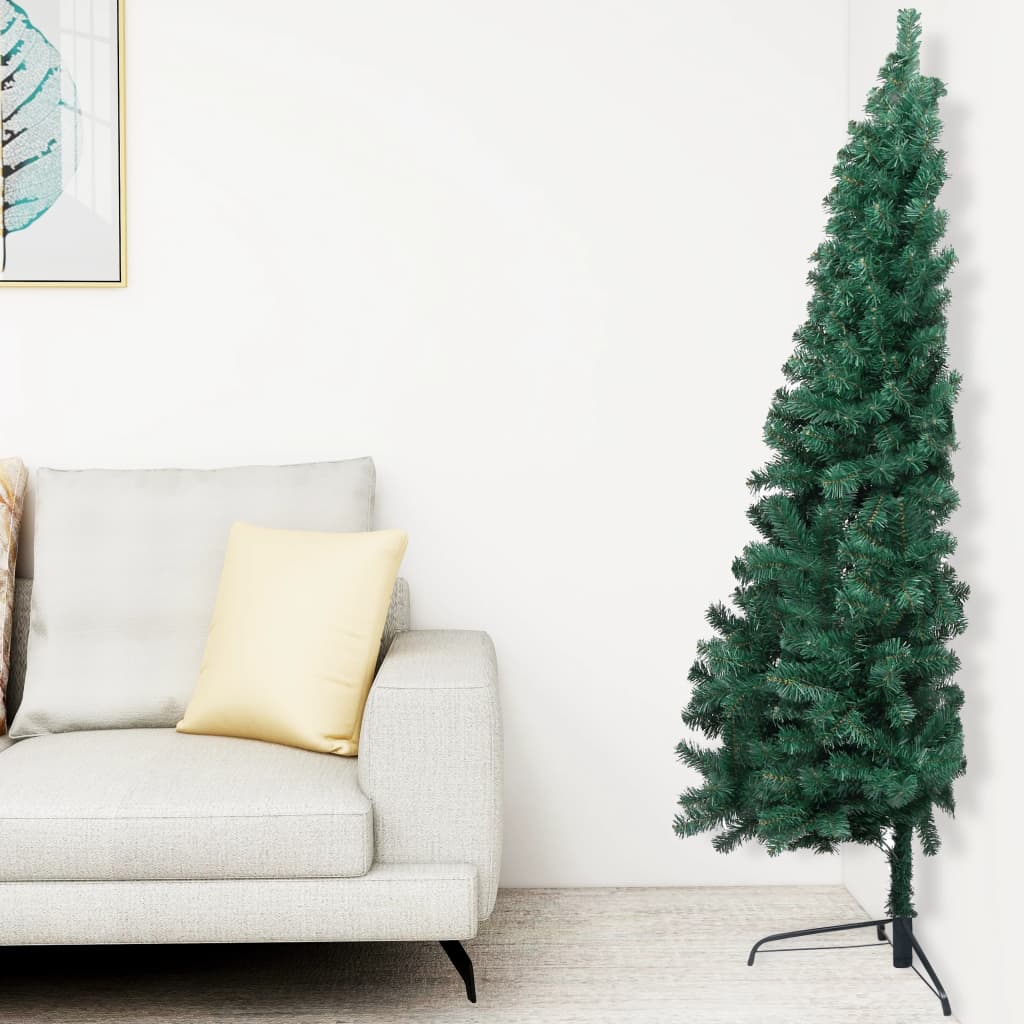 Berkfield Artificial Half Christmas Tree with Stand Green 240 cm PVC