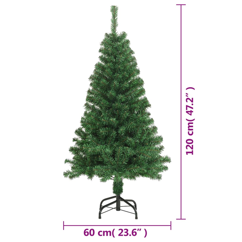 Berkfield Artificial Christmas Tree with Thick Branches Green 120 cm PVC
