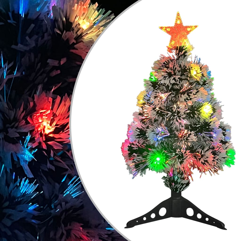 Berkfield Artificial Christmas Tree with LED White&Blue 64 cm Fibre Optic