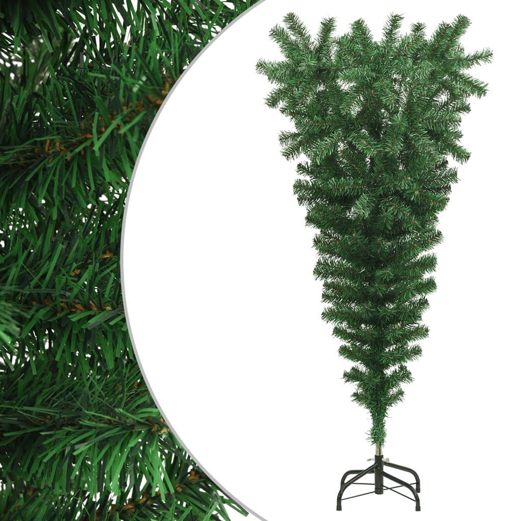 Berkfield Upside-down Artificial Christmas Tree with Stand Green 150 cm