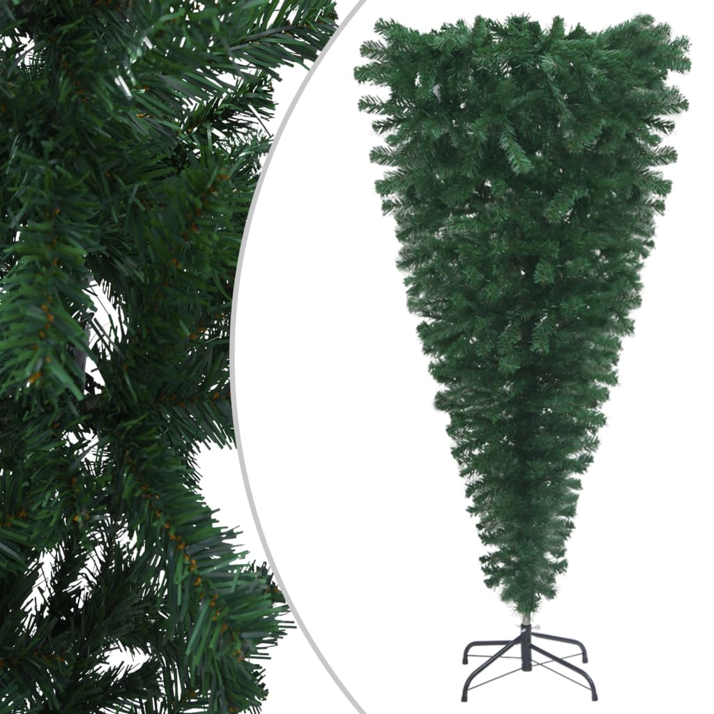 Berkfield Upside-down Artificial Christmas Tree with Stand Green 180 cm
