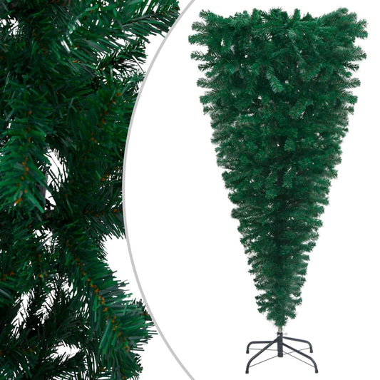 Berkfield Upside-down Artificial Christmas Tree with Stand Green 240 cm