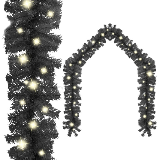 Berkfield Christmas Garland with LED Lights 20 m Black