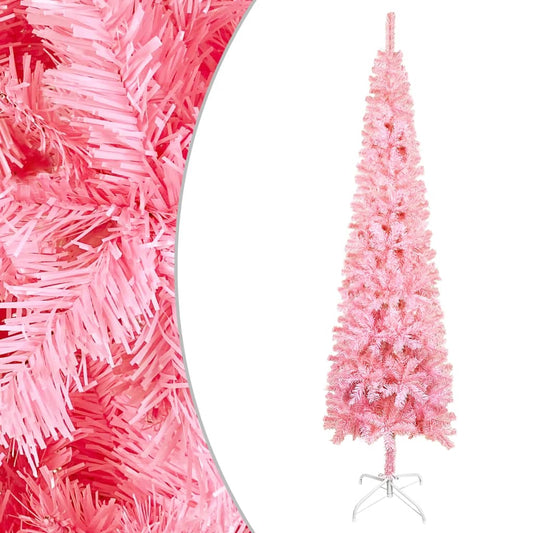 Berkfield Slim Christmas Tree Pink 120 cm