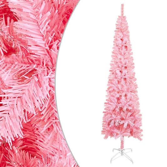 Berkfield Slim Christmas Tree Pink 180 cm