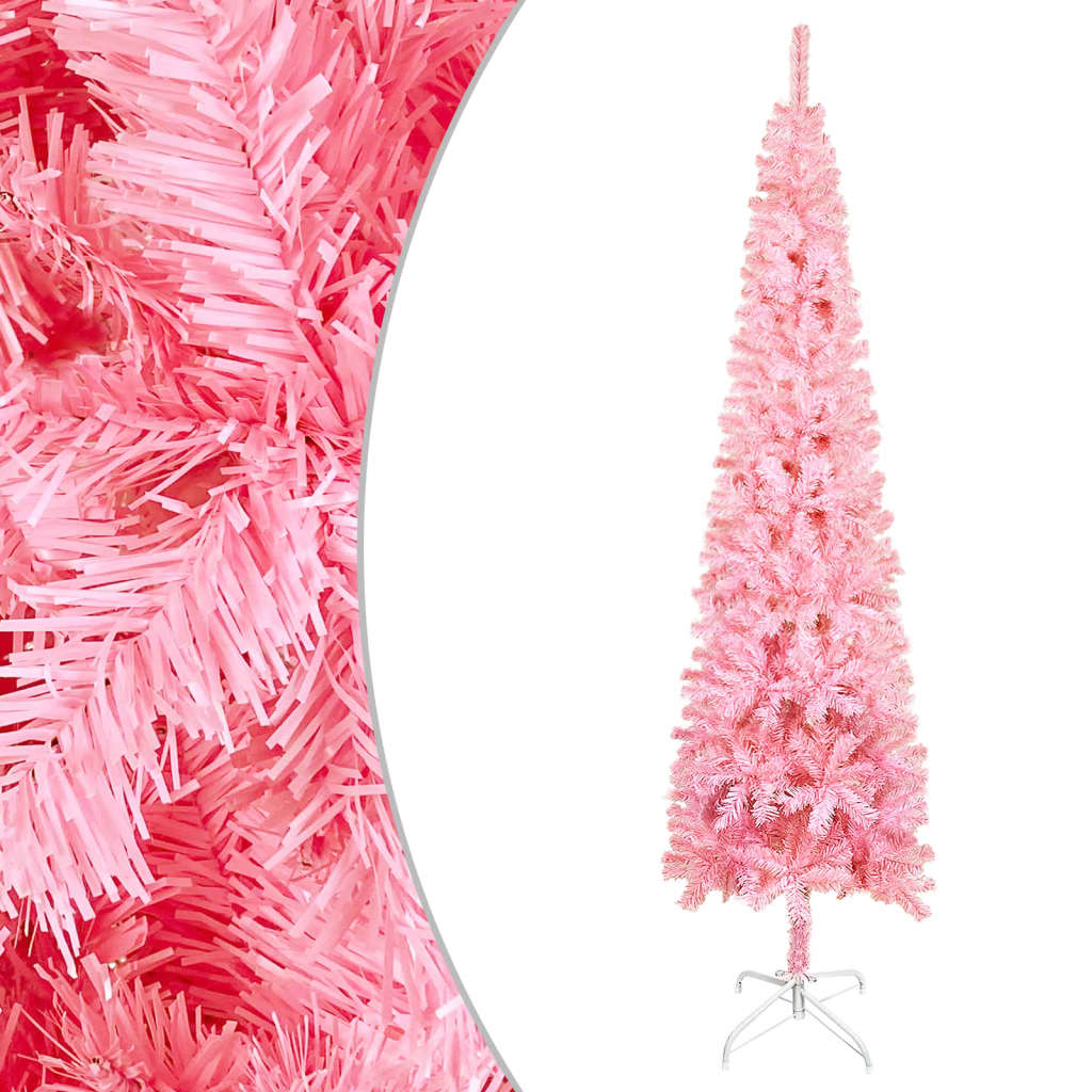 Berkfield Slim Christmas Tree Pink 240 cm