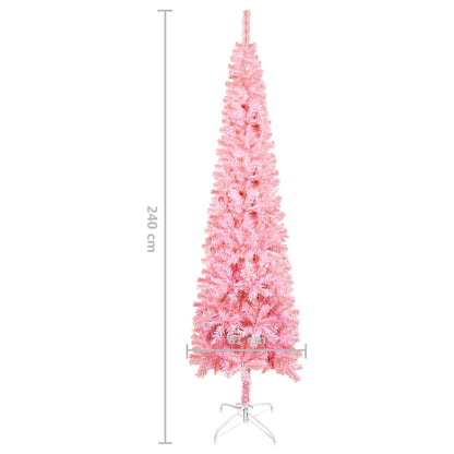 Berkfield Slim Christmas Tree Pink 240 cm