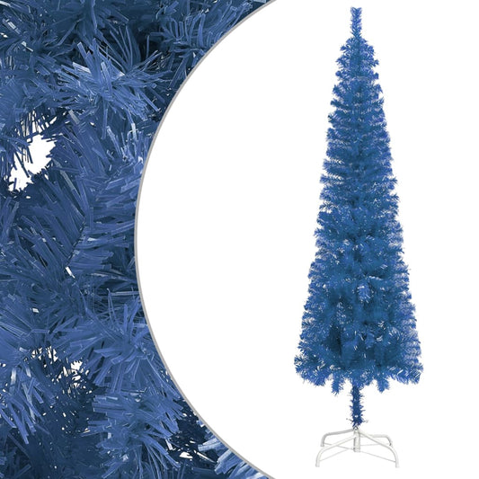 Berkfield Slim Christmas Tree Blue 210 cm