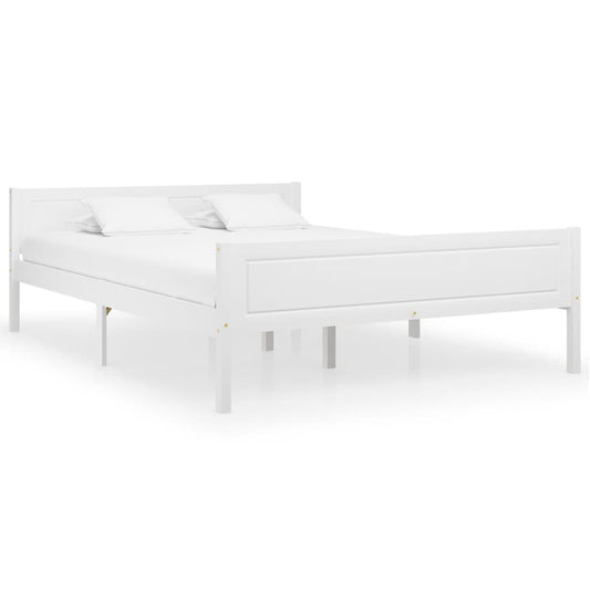 Berkfield Bed Frame Solid Pinewood White 120x200 cm