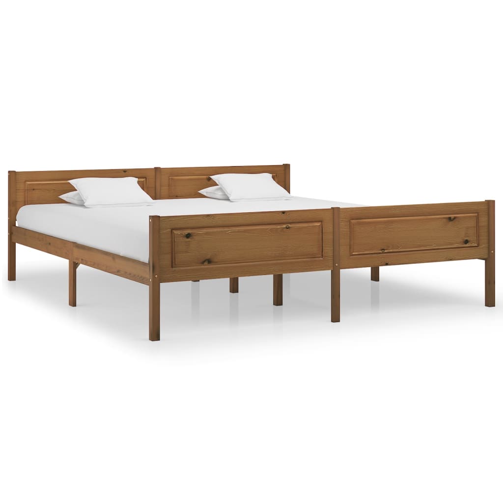 Berkfield Bed Frame Solid Pinewood Honey Brown 180x200 cm 6FT Super King