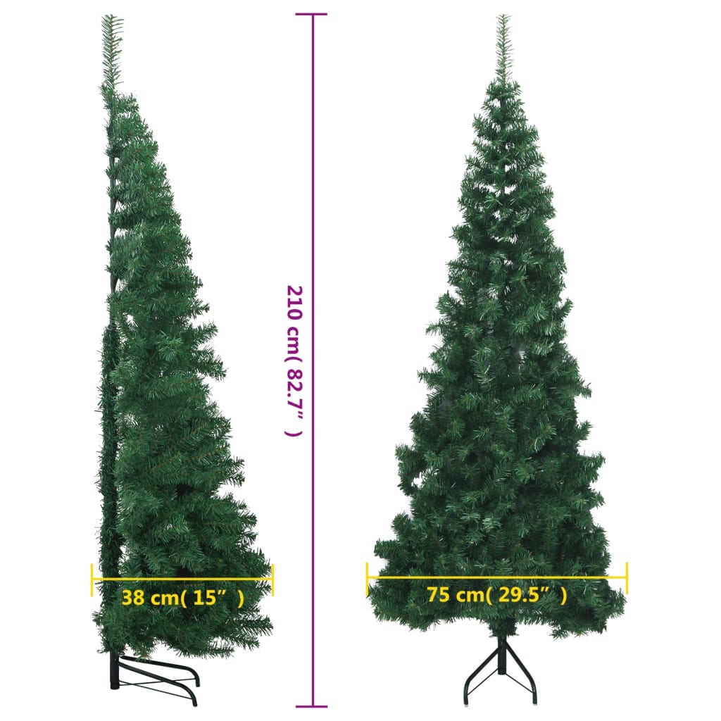 Berkfield Corner Artificial Christmas Tree Green 210 cm PVC