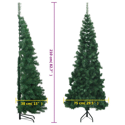 Berkfield Corner Artificial Christmas Tree Green 210 cm PVC