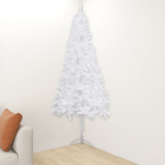 Berkfield Corner Artificial Christmas Tree White 210 cm PVC