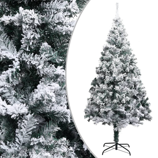 Berkfield Artificial Christmas Tree with Flocked Snow Green 300 cm PVC