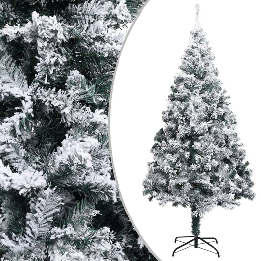 Berkfield Artificial Christmas Tree with Flocked Snow Green 400cm PVC