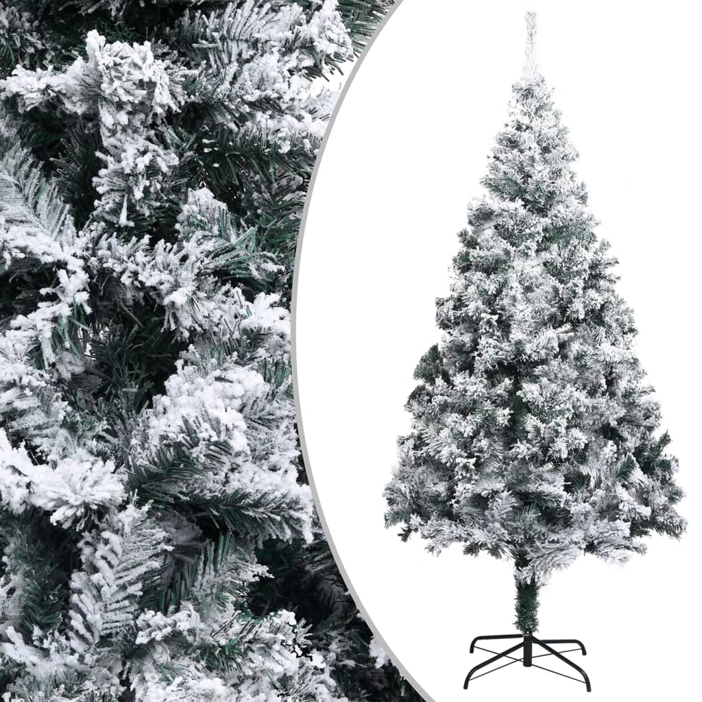 Berkfield Artificial Christmas Tree with Flocked Snow Green 400cm PVC