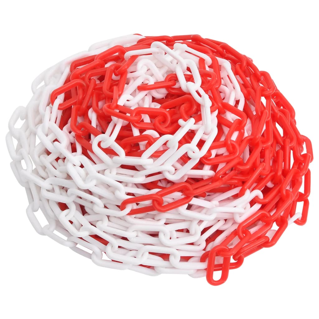 Berkfield Warning Chain Red and White 30 m �â�_8 mm Plastic