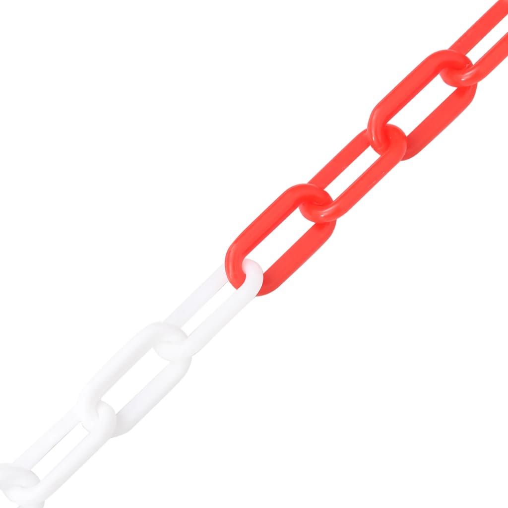 Berkfield Warning Chain Red and White 100 m �_�”�_8 mm Plastic