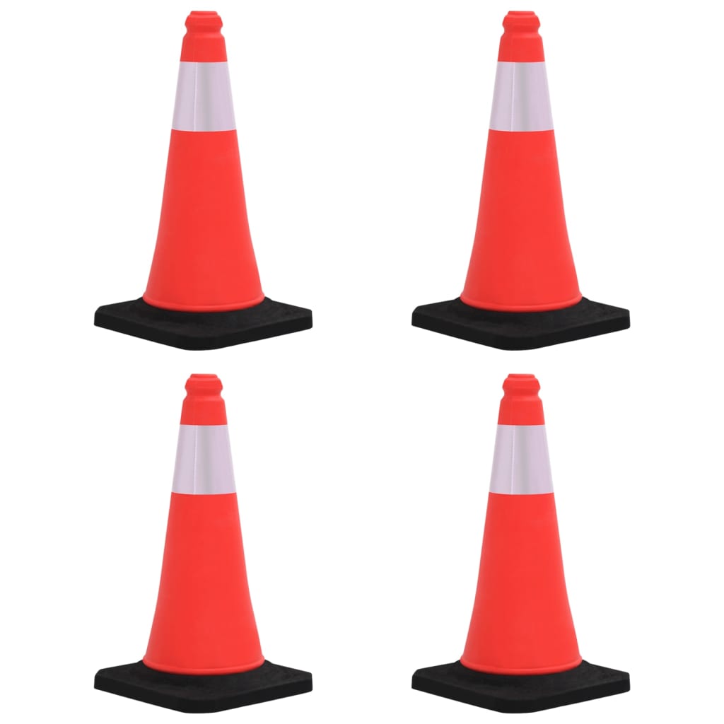 Berkfield Reflective Traffic Cones with Heavy Bases 4 pcs 50 cm
