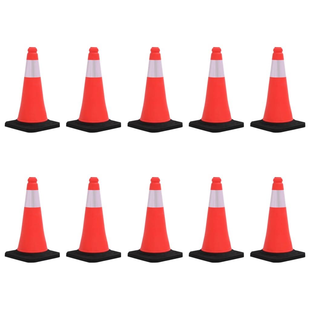 Berkfield Reflective Traffic Cones with Heavy Bases 10 pcs 50 cm
