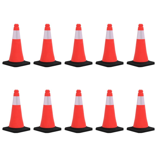 Berkfield Reflective Traffic Cones with Heavy Bases 10 pcs 50 cm