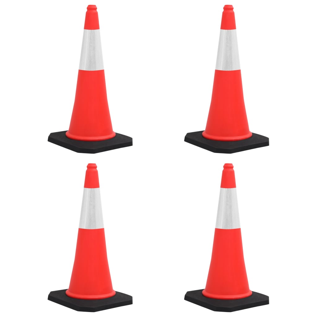 Berkfield Reflective Traffic Cones with Heavy Bases 4 pcs 75 cm