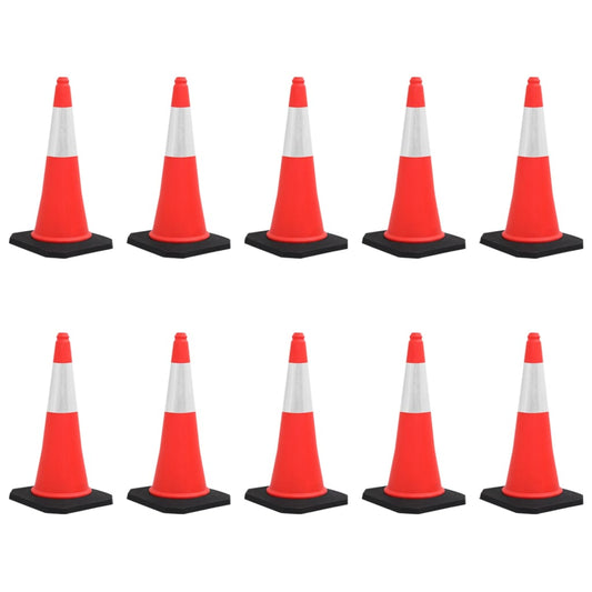 Berkfield Reflective Traffic Cones with Heavy Bases 10 pcs 75 cm