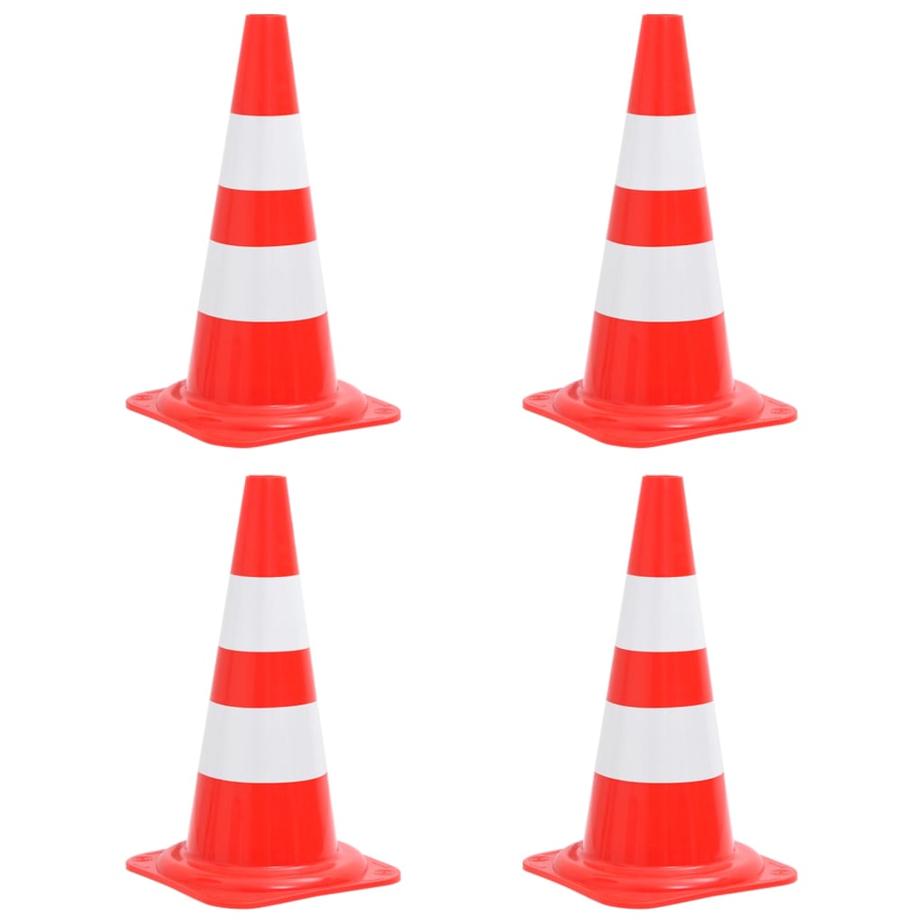Berkfield Reflective Traffic Cones 4 pcs Red and White 50 cm