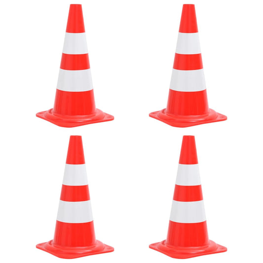 Berkfield Reflective Traffic Cones 4 pcs Red and White 50 cm