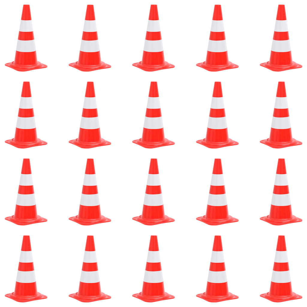 Berkfield Reflective Traffic Cones 20 pcs Red and White 50 cm