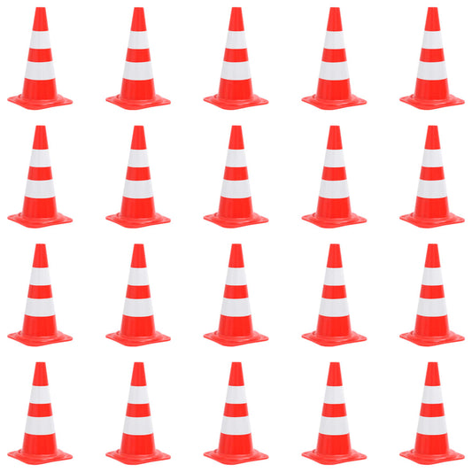Berkfield Reflective Traffic Cones 20 pcs Red and White 50 cm