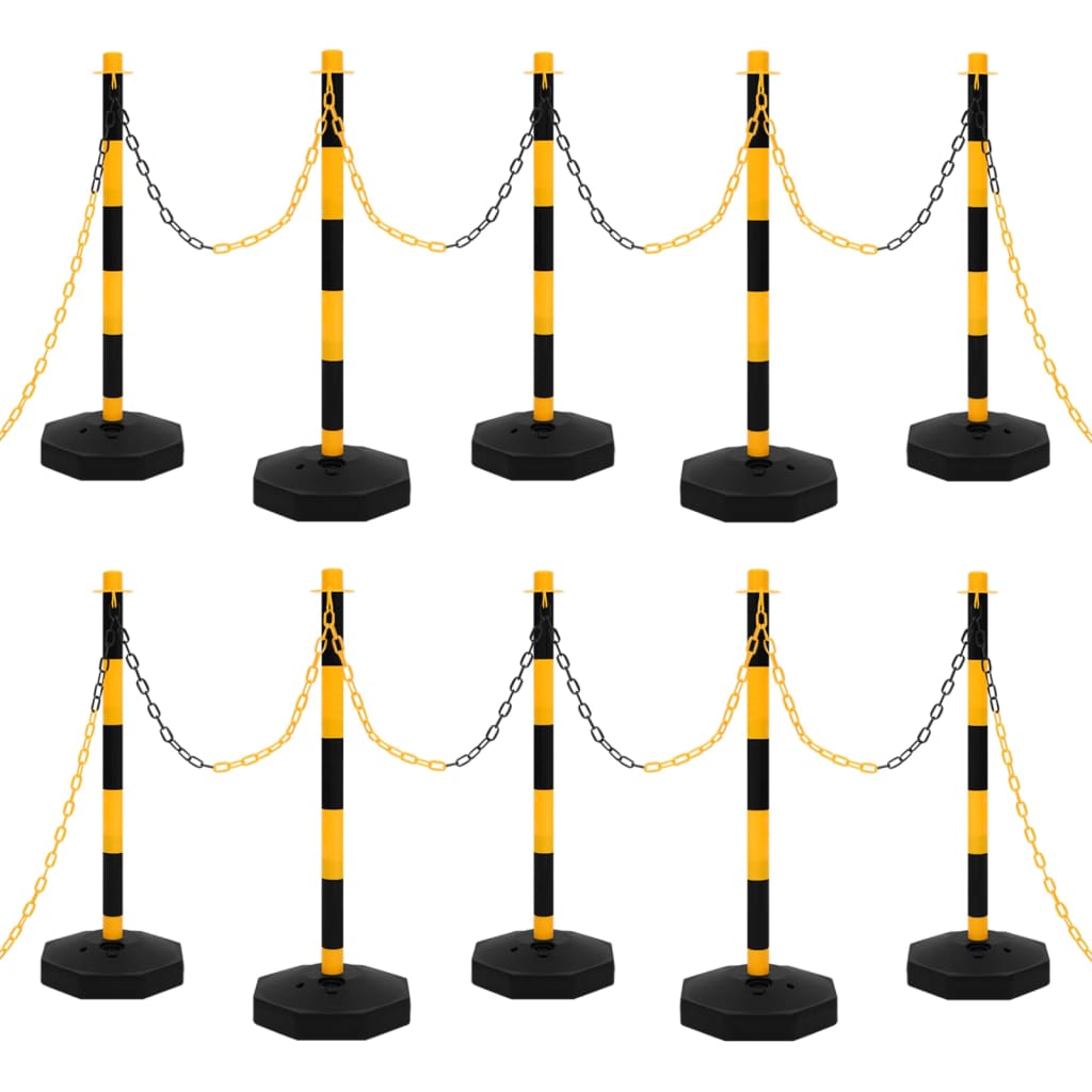Berkfield Chain Post Set with 10 m Plastic Chain