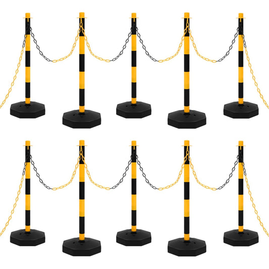 Berkfield Chain Post Set with 10 m Plastic Chain