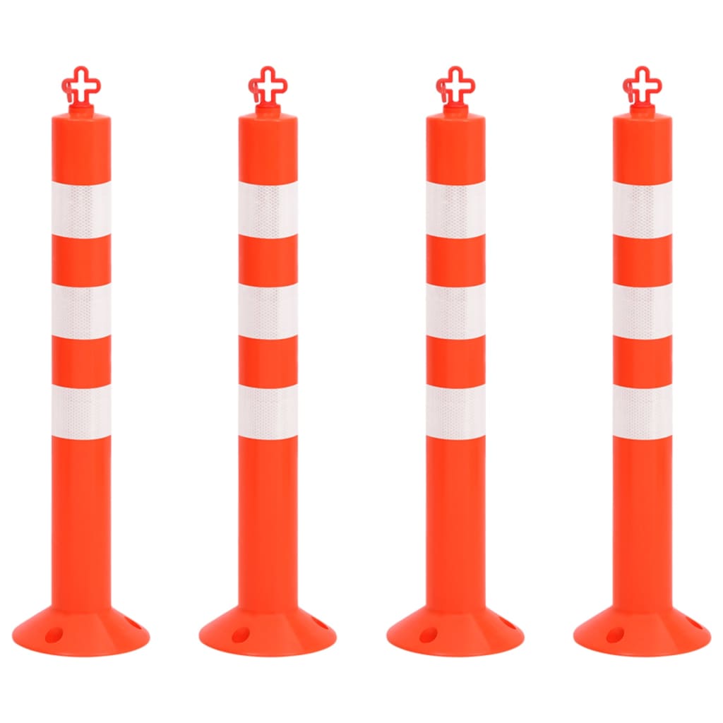 Berkfield Traffic Control Bollards 4 pcs with Chain 75 cm PE