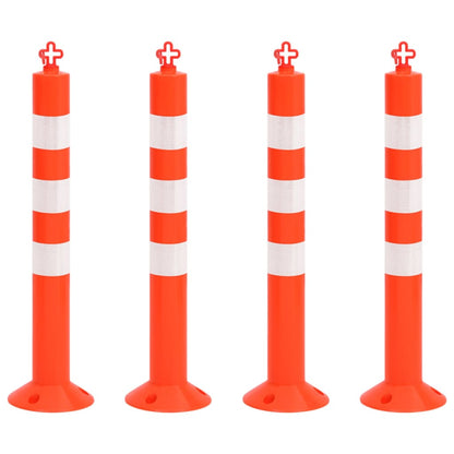 Berkfield Traffic Control Bollards 4 pcs with Chain 75 cm PE