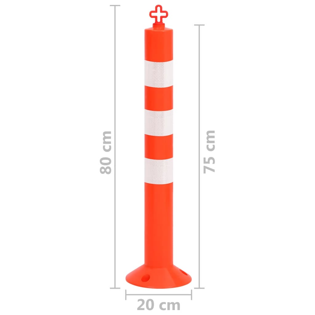 Berkfield Traffic Control Bollards 4 pcs with Chain 75 cm PE