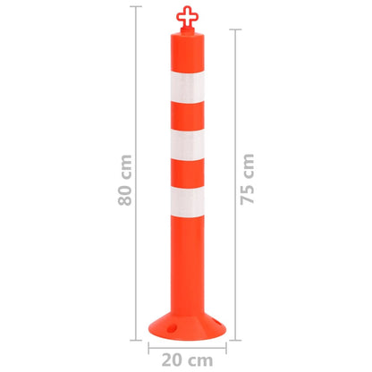 Berkfield Traffic Control Bollards 4 pcs with Chain 75 cm PE