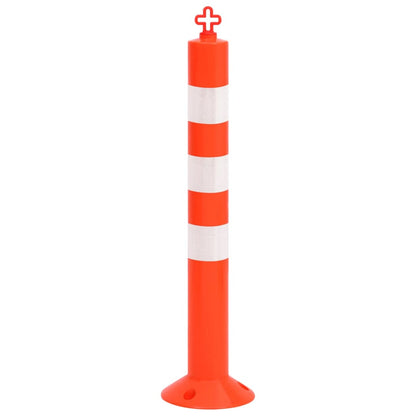 Berkfield Traffic Control Bollards 4 pcs with Chain 75 cm PE