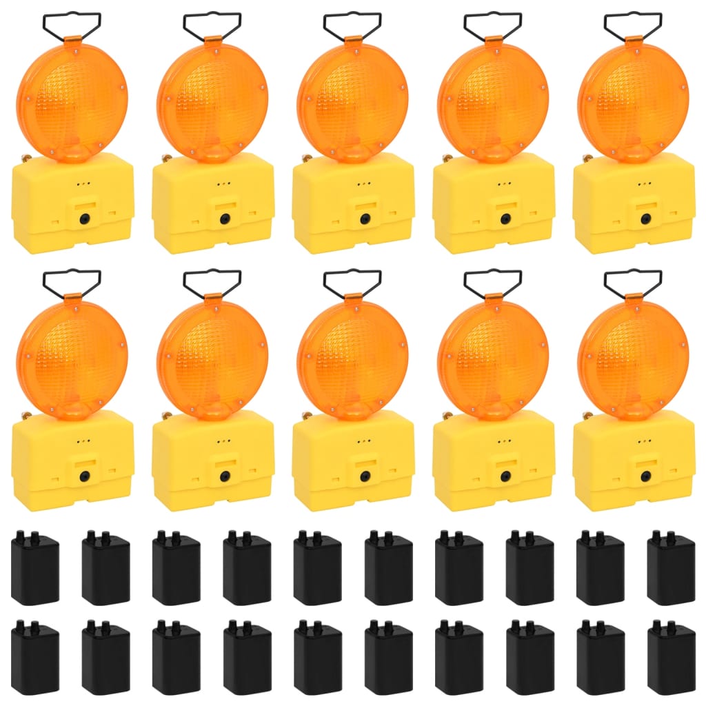 Berkfield Construction Site Lights 10 pcs with Batteries 18x8x37 cm