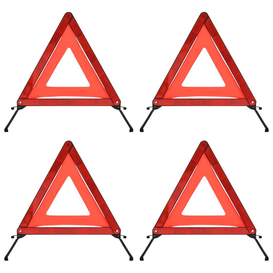 Berkfield Traffic Warning Triangles 4 pcs Red 56.5x36.5x44.5cm