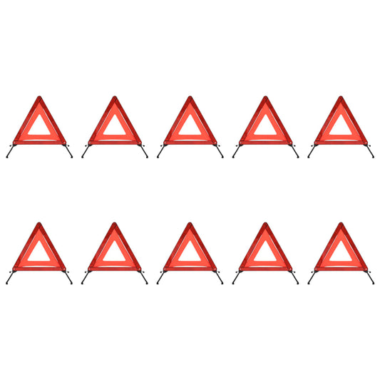 Berkfield Traffic Warning Triangles 10 pcs Red 56.5x36.5x44.5cm