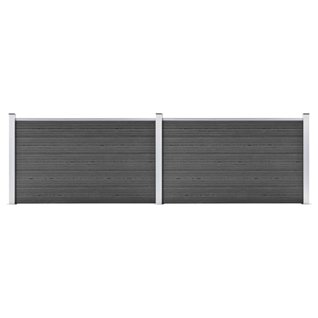Berkfield Fence Panel Set WPC 353x105 cm Black