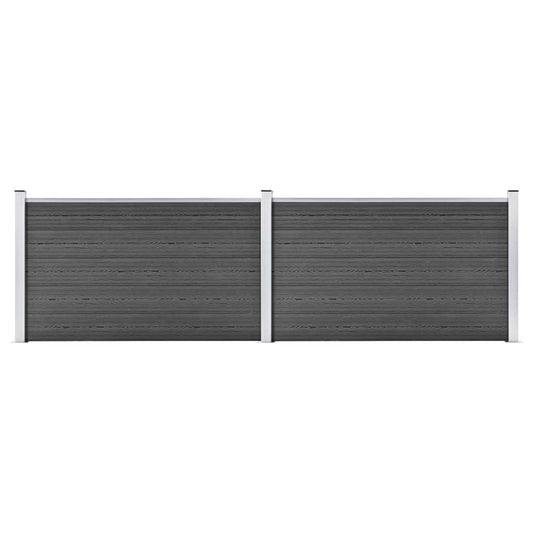 Berkfield Fence Panel Set WPC 353x105 cm Black