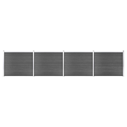 Berkfield Fence Panel Set WPC 699x146 cm Black