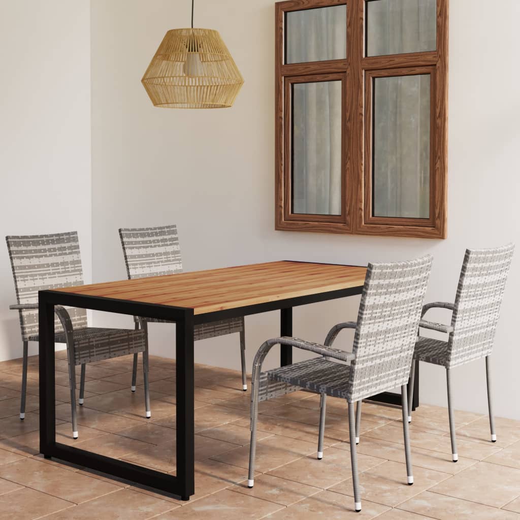 Berkfield 5 Piece Garden Dining Set Grey